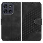 For Motorola Moto G56 5G Elephant Head Embossed Phone Leather Case with Lanyard(Black)
