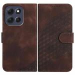 For Motorola Moto G86 5G Elephant Head Embossed Phone Leather Case with Lanyard(Coffee)