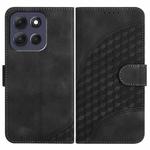For Motorola Moto G86 Power Elephant Head Embossed Phone Leather Case with Lanyard(Black)