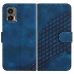 For Motorola Edge 30 Neo Elephant Head Embossed Phone Leather Case with Lanyard(Royal Blue)