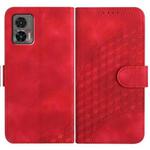 For Motorola Edge 30 Neo Elephant Head Embossed Phone Leather Case with Lanyard(Red)