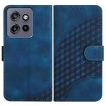 For Motorola Edge 50 Neo Elephant Head Embossed Phone Leather Case with Lanyard(Royal Blue)
