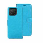 For ASUS ROG Phone 8 idewei Crazy Horse Texture Leather Phone Case(Sky Blue)