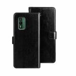 For Nokia XR21 idewei Crazy Horse Texture Leather Phone Case with Holder(Black)