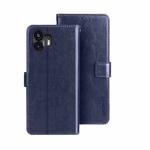 For Nothing Phone 2 idewei Crazy Horse Texture Leather Phone Case with Holder(Blue)