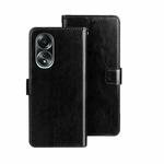 For OPPO A58 4G Global idewei Crazy Horse Texture Leather Phone Case with Holder(Black)