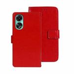 For OPPO A78 4G Global idewei Crazy Horse Texture Leather Phone Case with Holder(Red)