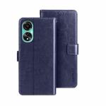 For OPPO A78 4G Global idewei Crazy Horse Texture Leather Phone Case with Holder(Blue)