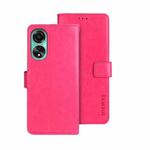 For OPPO A78 4G Global idewei Crazy Horse Texture Leather Phone Case with Holder(Rose Red)