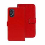 For OPPO A38 4G idewei Crazy Horse Texture Leather Phone Case with Holder(Red)