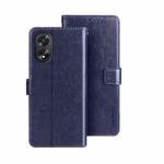 For OPPO A38 4G idewei Crazy Horse Texture Leather Phone Case with Holder(Blue)