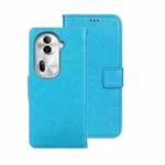 For OPPO Reno11 Pro 5G Global idewei Crazy Horse Texture Leather Phone Case with Holder(Sky Blue)