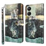 For Xiaomi Redmi 13C 5G / 4G 3D Painting Pattern Flip Leather Phone Case(Cat Tiger)