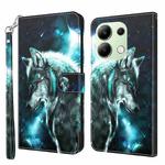 For Xiaomi Redmi Note 13 4G 3D Painting Pattern Flip Leather Phone Case(Wolf)