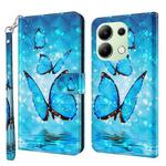 For Xiaomi Redmi Note 13 4G 3D Painting Pattern Flip Leather Phone Case(Three Butterflies)