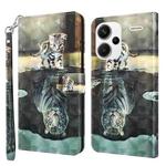 For Xiaomi Redmi Note 13 Pro+ 3D Painting Pattern Flip Leather Phone Case(Cat Tiger)