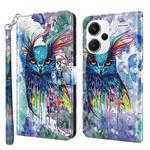 For Xiaomi Redmi Note 13 Pro+ 3D Painting Pattern Flip Leather Phone Case(Watercolor Owl)