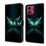 For Motorola Moto G84 Crystal 3D Shockproof Protective Leather Phone Case(Reflection Dutterfly)