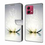 For Motorola Moto G84 Crystal 3D Shockproof Protective Leather Phone Case(Light Lotus)