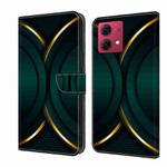 For Motorola Moto G84 Crystal 3D Shockproof Protective Leather Phone Case(Gold Outline)