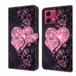 For Motorola Moto G84 Crystal 3D Shockproof Protective Leather Phone Case(Lace Love)