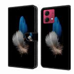 For Motorola Moto G84 Crystal 3D Shockproof Protective Leather Phone Case(Two Branches)