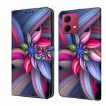 For Motorola Moto G84 Crystal 3D Shockproof Protective Leather Phone Case(Colorful Flower)