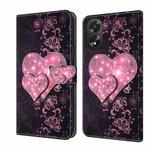 For OPPO A38 4G Crystal 3D Shockproof Protective Leather Phone Case(Lace Love)