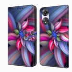 For OPPO A58 5G Crystal 3D Shockproof Protective Leather Phone Case(Colorful Flower)