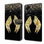 For OPPO A98 5G Crystal 3D Shockproof Protective Leather Phone Case(Golden Wings)