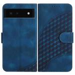 For Google Pixel 6 YX0060 Elephant Head Embossed Phone Leather Case with Lanyard(Royal Blue)