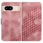 For Google Pixel 8 YX0060 Elephant Head Embossed Phone Leather Case with Lanyard(Pink)