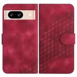 For Google Pixel 8 YX0060 Elephant Head Embossed Phone Leather Case with Lanyard(Rose Red)