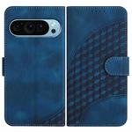 For Google Pixel 9 Pro YX0060 Elephant Head Embossed Phone Leather Case with Lanyard(Royal Blue)