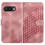 For Google Pixel 9a Elephant Head Embossed Phone Leather Case with Lanyard(Pink)