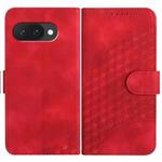 For Google Pixel 9a Elephant Head Embossed Phone Leather Case with Lanyard(Red)