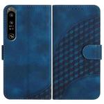 For Sony Xperia 1 IV YX0060 Elephant Head Embossed Phone Leather Case with Lanyard(Royal Blue)