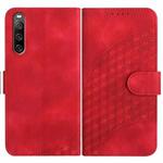 For Sony Xperia 10 IV YX0060 Elephant Head Embossed Phone Leather Case with Lanyard(Red)