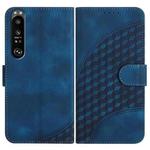 For Sony Xperia 1 III YX0060 Elephant Head Embossed Phone Leather Case with Lanyard(Royal Blue)