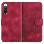 For Sony Xperia 10 III YX0060 Elephant Head Embossed Phone Leather Case with Lanyard(Rose Red)