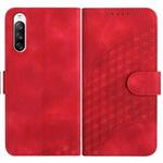 For Sony Xperia 10 III YX0060 Elephant Head Embossed Phone Leather Case with Lanyard(Red)