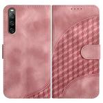 For Sony Xperia 10 V YX0060 Elephant Head Embossed Phone Leather Case with Lanyard(Pink)