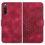 For Sony Xperia 10 V YX0060 Elephant Head Embossed Phone Leather Case with Lanyard(Rose Red)