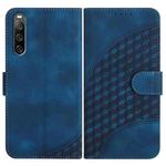 For Sony Xperia 10 V YX0060 Elephant Head Embossed Phone Leather Case with Lanyard(Royal Blue)