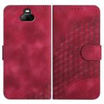 For Sony Xperia 20 YX0060 Elephant Head Embossed Phone Leather Case with Lanyard(Rose Red)