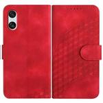 For Sony Xperia 10 VI YX0060 Elephant Head Embossed Phone Leather Case with Lanyard(Red)