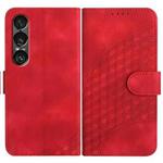 For Sony Xperia 1 VII Elephant Head Embossed Phone Leather Case with Lanyard(Red)