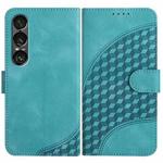 For Sony Xperia 1 VII Elephant Head Embossed Phone Leather Case with Lanyard(Light Blue)
