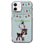 For iPhone 12 Christmas Colored Drawing Pattern High Transparent Soft TPU Phone Case(Elk)