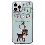 For iPhone 12 Pro Max Christmas Colored Drawing Pattern High Transparent Soft TPU Phone Case(Elk)